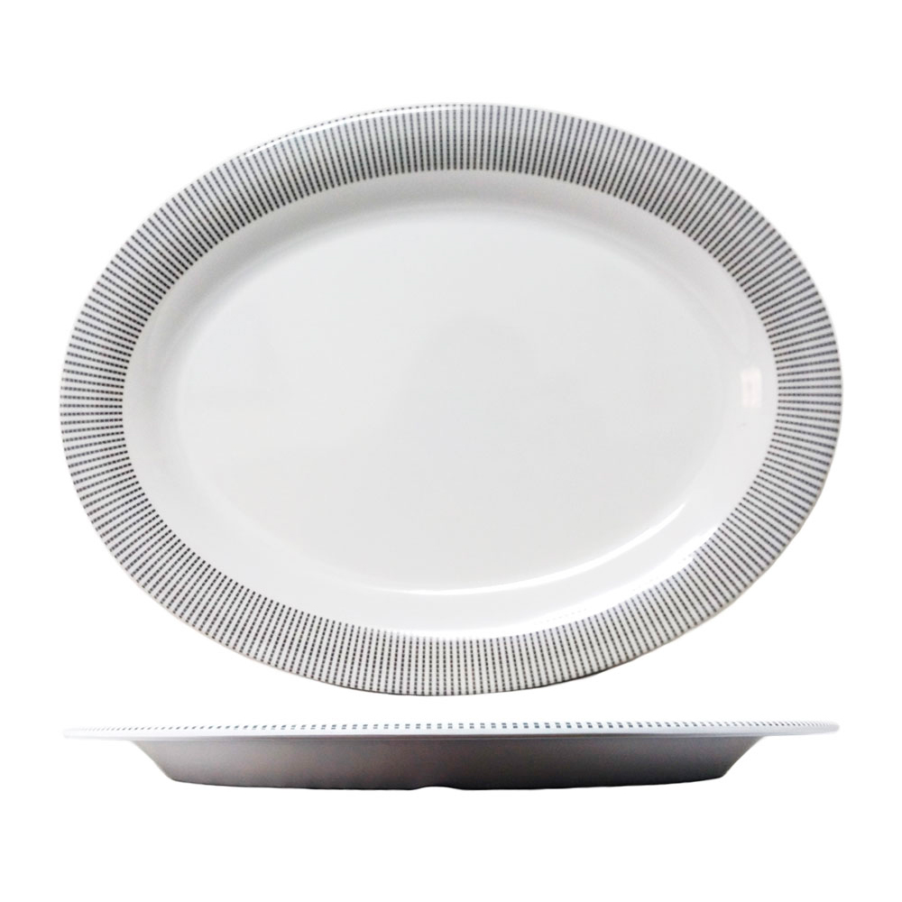 PLATO OVAL 14in PREMIUM DECORADO 909-D