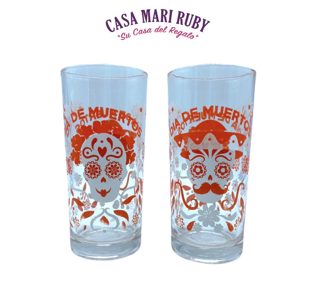 VASO CUBERO CALAVERAS NARANJA