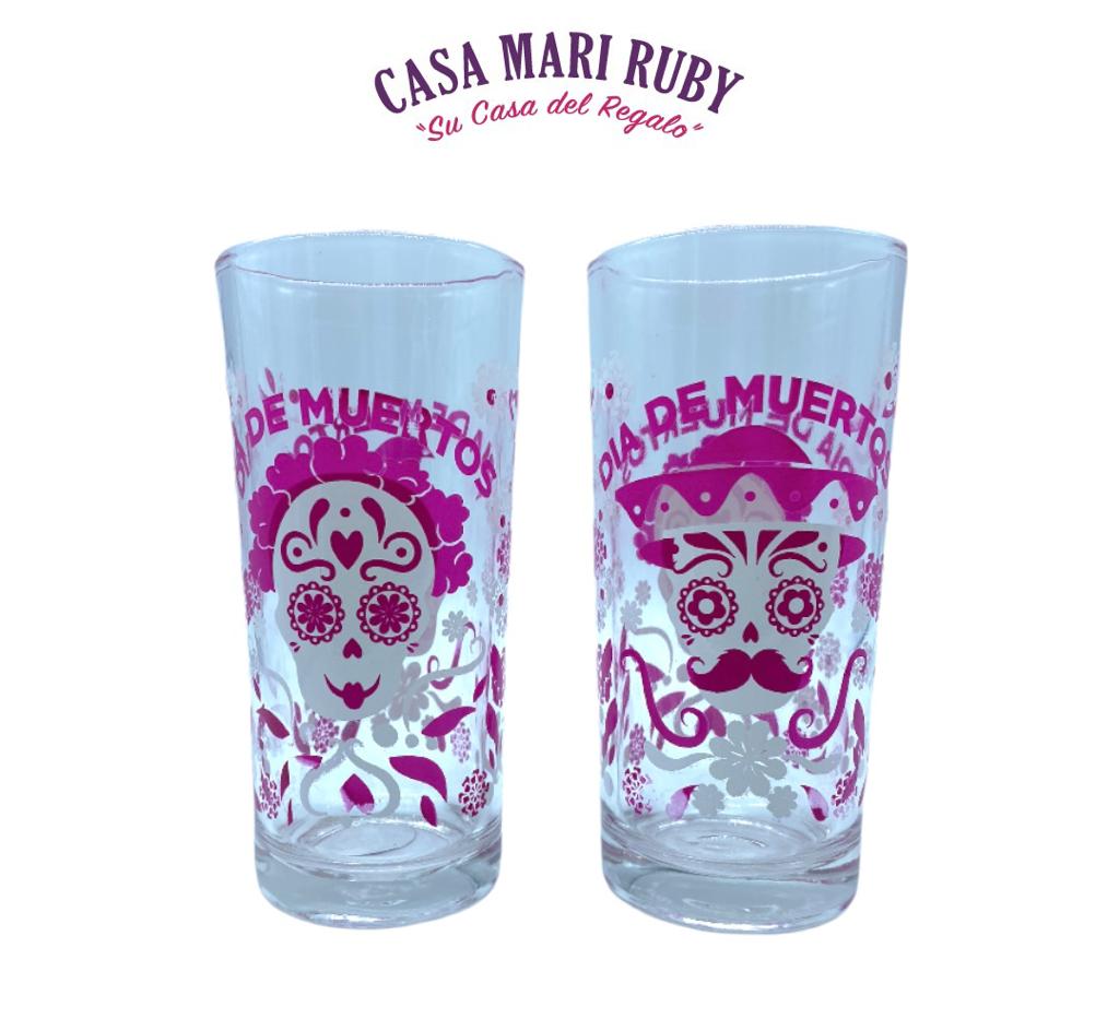 VASO CUBERO CALAVERAS ROSA