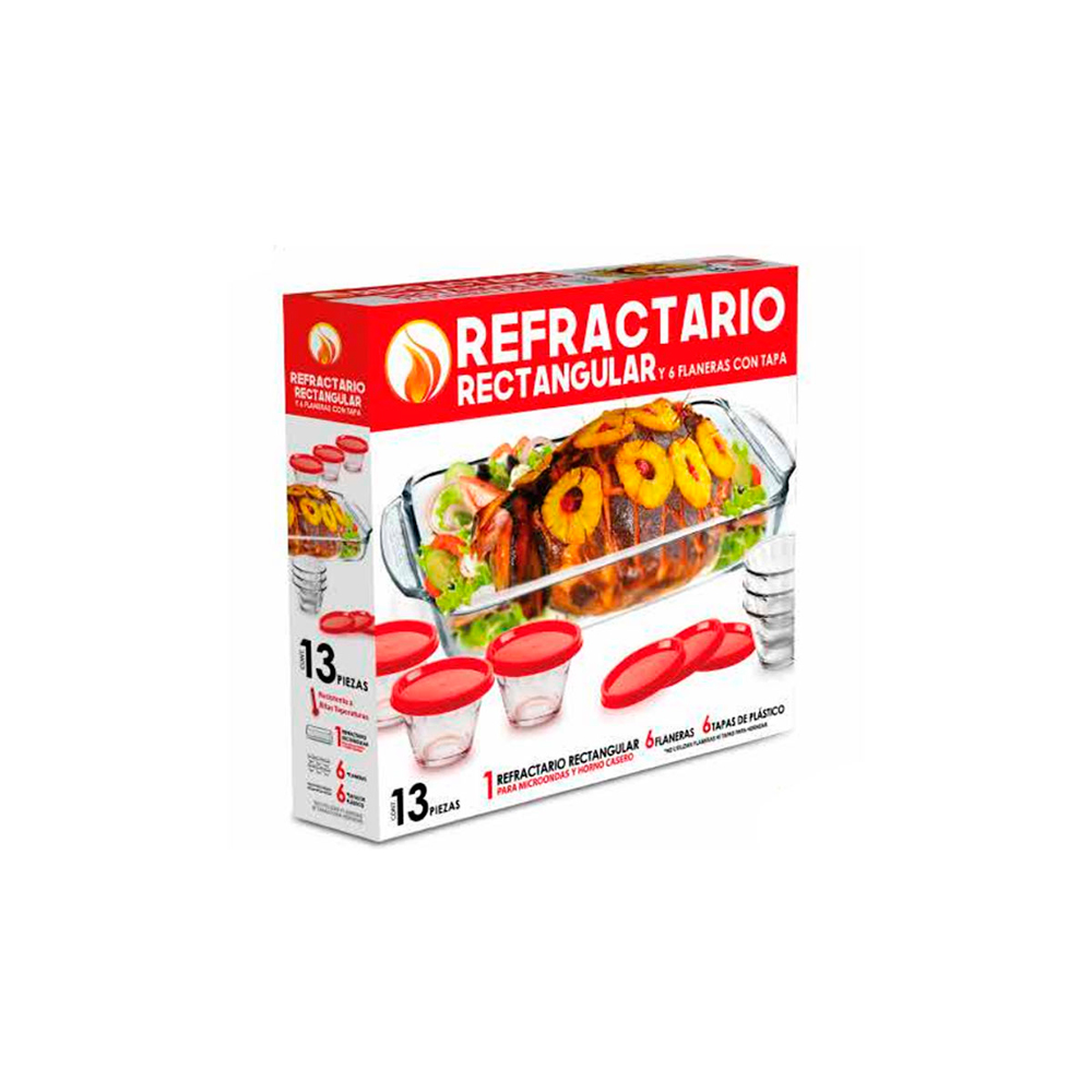 REFRACTARIO RECTANGULAR CON FLANERAS